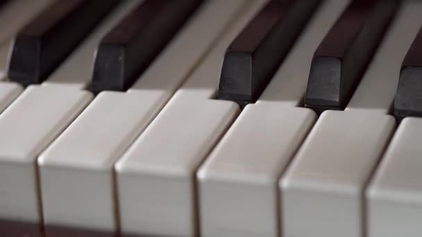 Κοντινό Πλάνο Ενός Πιανίστα Που Παίζει Πιάνο Χόμπι Και Μουσική — Αρχείο Βίντεο