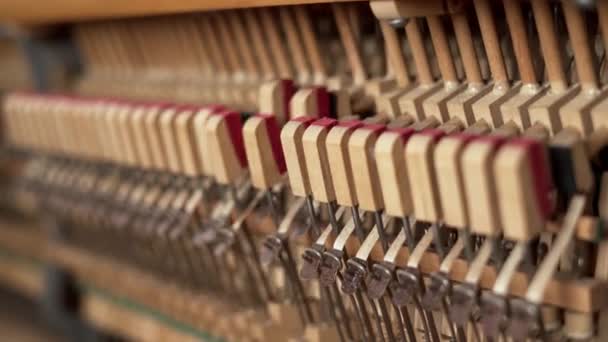 Details Van Een Oude Antieke Piano Binnen Close — Stockvideo