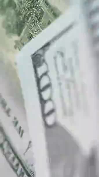 Texture Stop Motion 100 Usd Bills Concept Finance Entreprise Investissement — Video