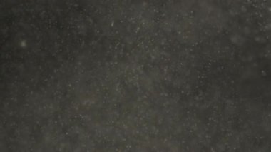 Yavaş çekim makro toz ve toz parçacıkları bulanık sıvı içinde asılı, soyut su altı hareketi yaratıyor. Kirlilik, kirlilik ve su dokusu kavramı.