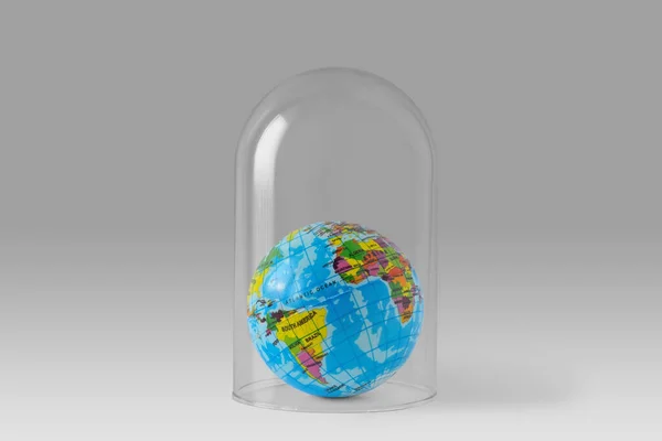 Планета Земля Стеклянным Колоколом Концепция Экологии Спасения Мира — стоковое фото