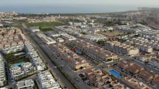 Вид Высоты Беспилотника Современные Дома Коста Бланке Испания — стоковое видео