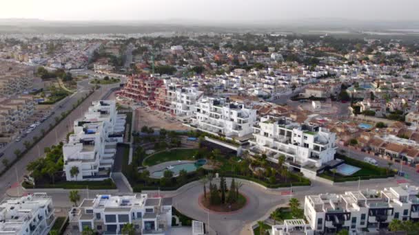 Вид Высоты Беспилотника Современные Дома Коста Бланке Испания — стоковое видео