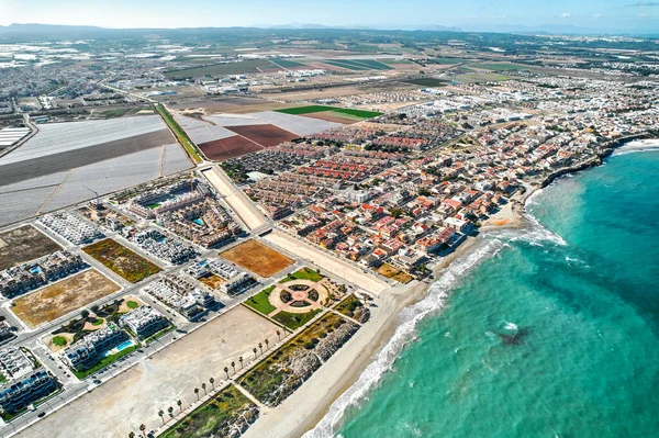 Torre Horadada Plano Aéreo Punto Vista Del Dron Del Mediterráneo — Foto de Stock