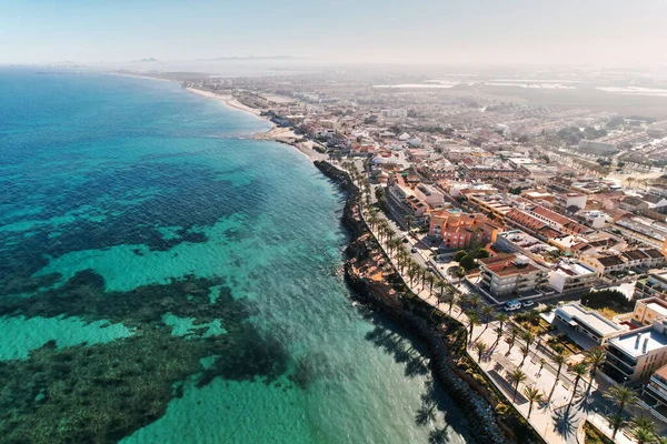 Torre Horadada Aerial Shot Drone Point View Mediterranean Seascape Townscape — Stock Photo, Image