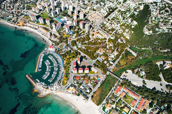 Pittoresco Punto Vista Panoramico Drone Dehesa Campoamor Mare Paesaggio Urbano — Foto Stock