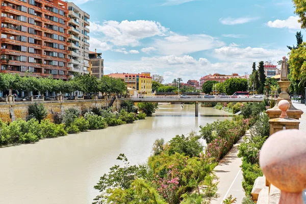 View Miguel Caballero Concrete Footbridge Segura River Center Murcia City — Stock Photo, Image