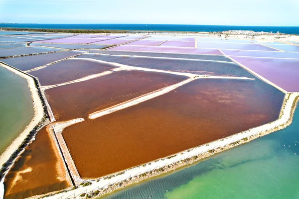 San Pedro Del Pinatar Salt Lakes Salinas Aerial Drone Point — Stock Photo, Image
