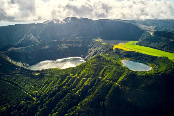 Havadan Çekim Insansız Hava Aracı Bakış Açısı Boca Inferno Volkanlardaki — Stok fotoğraf