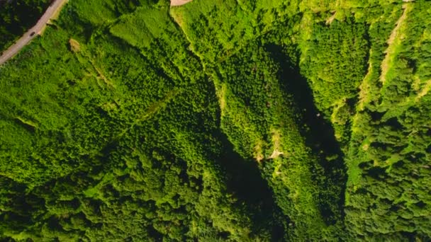 Flygfoto Pittoreska Paradiset Sete Cidades Azorerna Sao Miguel Vulkankratrar Och — Stockvideo