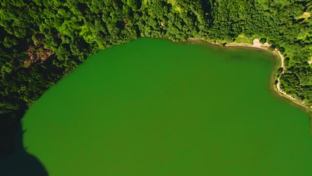 Luchtfoto Schilderachtig Paradijs Van Sete Cidades Azoren Sao Miguel Vulkanische — Stockvideo