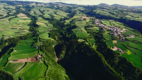 Luftaufnahme Drohnenblick Felsige Küste Atlantikküste Der Insel Sao Miguel Azoren — Stockvideo