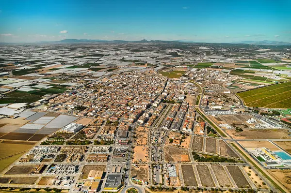 Torre Horadada空中射击 无人驾驶飞机与农田的观点 旅游目的地概念 科斯塔布兰卡西班牙 — 图库照片