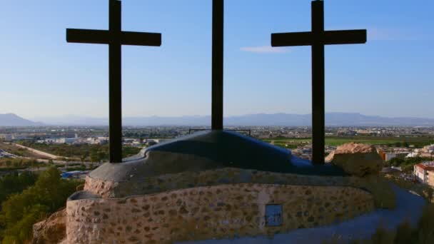 Monte Calvario와 Rojales 풍경의 전망과 풍경을 십자가 Rojales 스페인 — 비디오