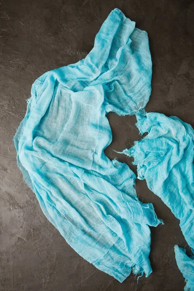 Blue Soft Dyed Fabric Gray Background — Stock Photo, Image