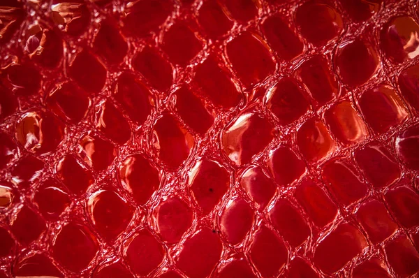 Närbild Den Röda Vågiga Plastytan Textur För Bakgrund Och Tapet — Stockfoto