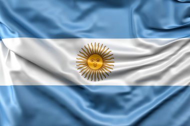 Ruffled Flag of Argentina. 3D Rendering