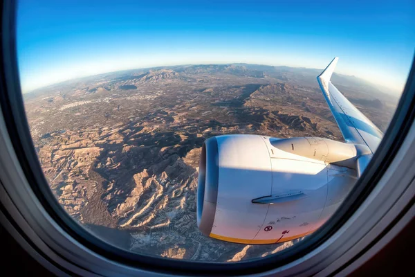 A view from the window seat taking off from Alicante. Spain