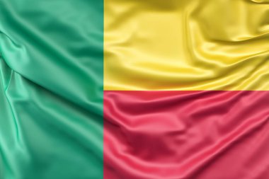 Ruffled Flag of Benin. 3D Rendering
