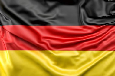 Ruffled Flag of Germany. 3D Rendering