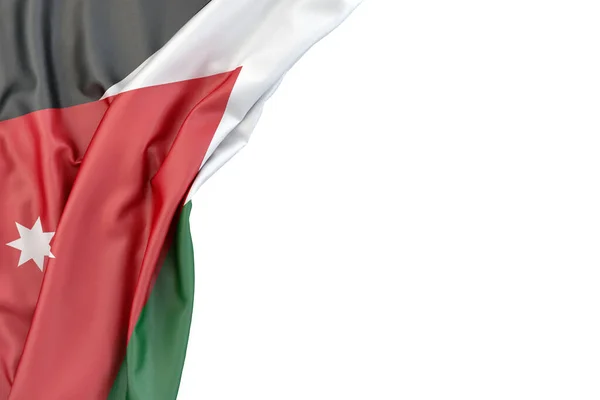 Флаг Иордании Углу Белом Фоне Изолирована Иллюстрация Isolated — стоковое фото