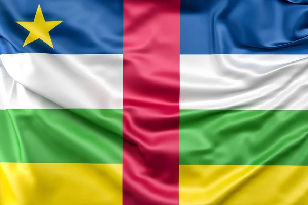 Bandiera Increspata Della Repubblica Centrafricana Rendering — Foto Stock