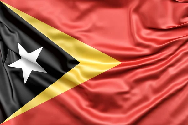 Bandiera Increspata Timor Est Rendering Isolato — Foto Stock