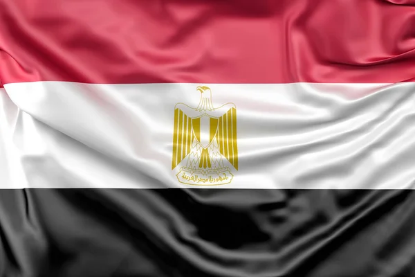 Ruffled Flag Egypt Rendering Isolated — Stock Photo, Image