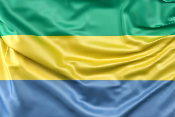 Ruffled Flag Gabon Rendering Isolated — Stock Photo, Image