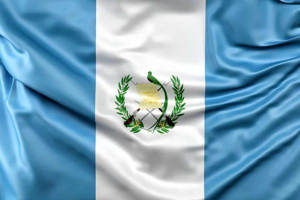 Rozcuchaná Vlajka Guatemaly Vykreslování — Stock fotografie