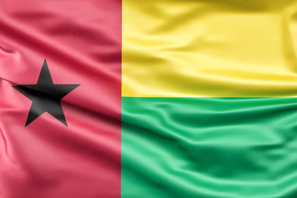 Bandiera Increspata Della Guinea Bissau Rendering — Foto Stock