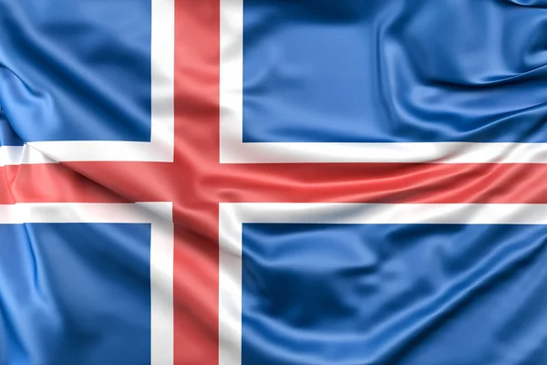 Разорванный Флаг Исландии Рендеринг — стоковое фото