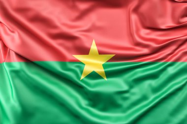 Burkina Faso 'nun dalgalı bayrağı. 3B Hazırlama