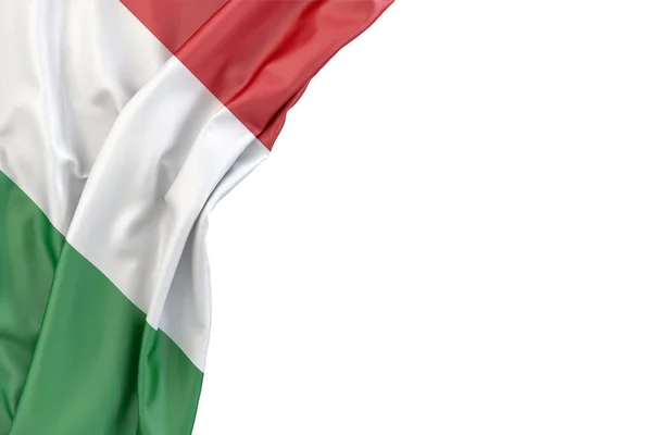 Vlag Van Italië Hoek Witte Achtergrond Geïsoleerd Illustratie Geïsoleerd — Stockfoto
