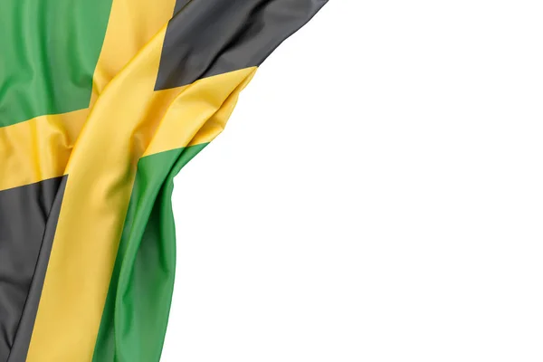 Vlag Van Jamaica Hoek Witte Achtergrond Geïsoleerd Illustratie Geïsoleerd — Stockfoto