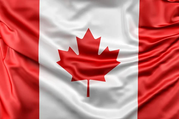 Bandera Canadá Con Volantes Renderizado —  Fotos de Stock
