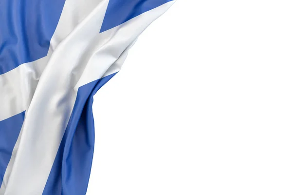 Beyaz Arka Planda Skoçya Bayrağı Boyutlu Görüntüleme Zole Edilmiş — Stok fotoğraf