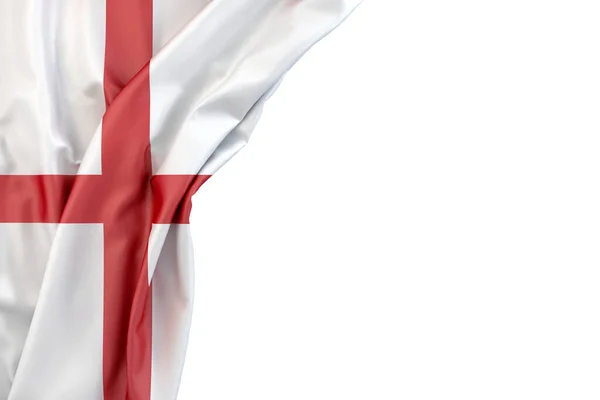 Σημαία Της Αγγλίας Στη Γωνία Λευκό Φόντο Απόδοση Μεμονωμένα — Φωτογραφία Αρχείου