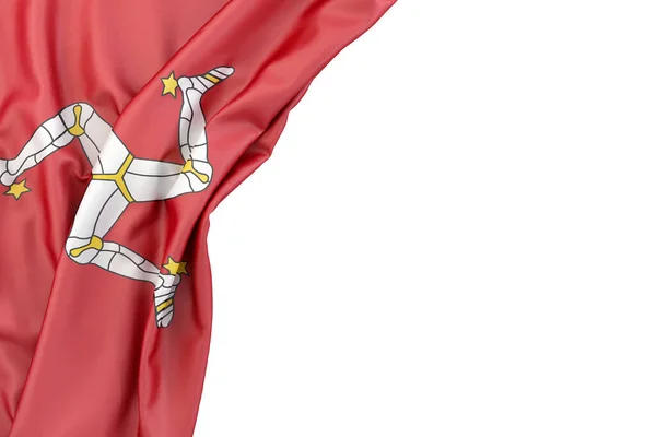 Vlajka Ostrova Man Rohu Bílém Pozadí Vykreslování Izolované — Stock fotografie