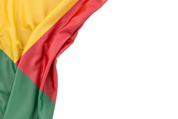 Bandiera Del Benin Nell Angolo Sfondo Bianco Rendering Isolato — Foto Stock