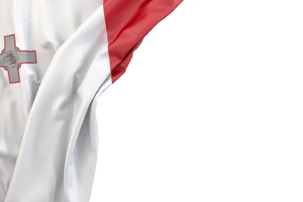 Bandera Malta Esquina Sobre Fondo Blanco Representación Aislado — Foto de Stock