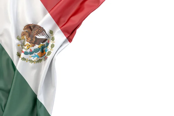 Bandera México Esquina Sobre Fondo Blanco Representación Aislado —  Fotos de Stock