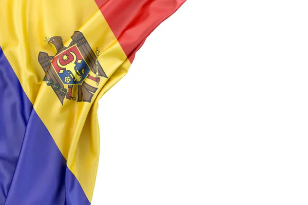 Флаг Молдовы Углу Белом Фоне Рендеринг Isolated — стоковое фото