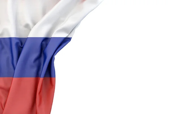 Bandera Rusia Esquina Sobre Fondo Blanco Representación Aislado — Foto de Stock