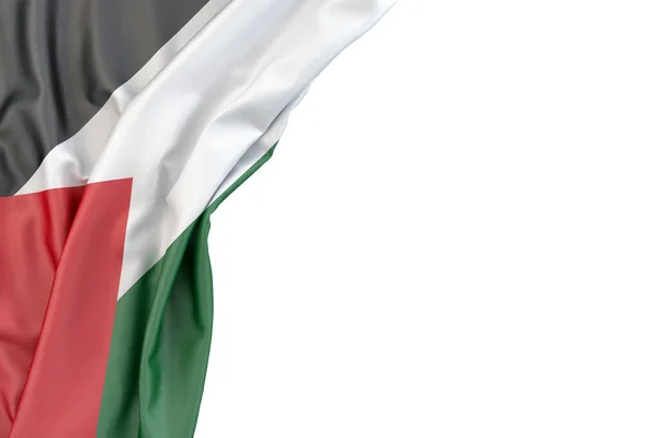 Прапор Палестини Кутку Білому Тлі Рендеринг Відокремлені — стокове фото