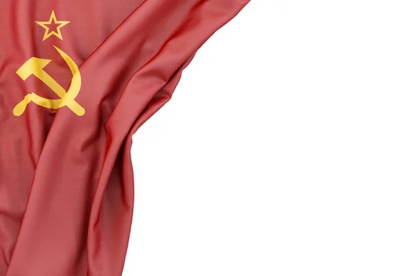 Zászló Szovjetunió Sarokban Fehér Háttér Elszigetelve Renderelés Elszigetelt — Stock Fotó