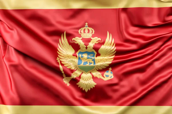 Ruffled Vlag Van Montenegro Weergave — Stockfoto