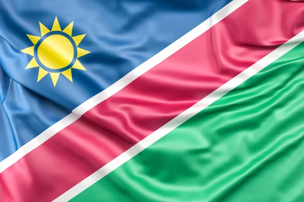 Ruffled Bandeira Namíbia Renderização — Fotografia de Stock