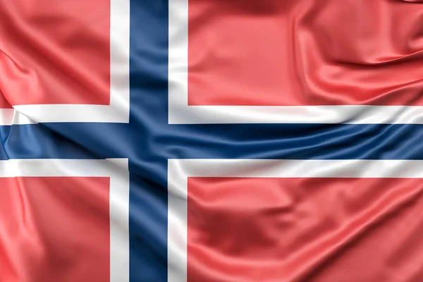 Ruffled Vlag Van Noorwegen Weergave — Stockfoto