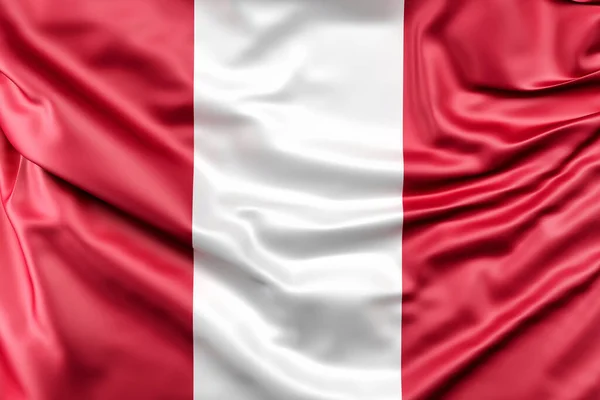 Peru Felborzolt Zászlója Renderelés — Stock Fotó